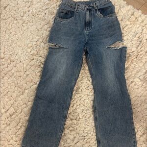 Distressed Maison Martin Margiela high waisted straight leg jeans
